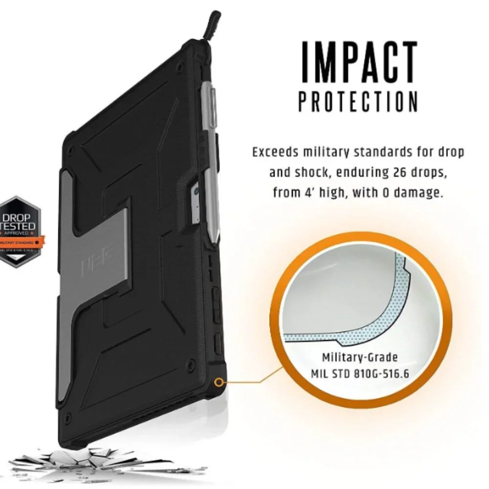 URBAN ARMOR GEAR UAG Microsoft Surface 7/6/5/4 Rugged Black Aluminum Drop Tested
